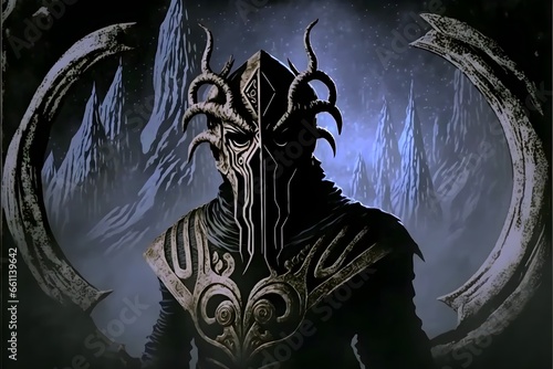dvd screengrab 1985 dark fantasy skyrim standing in front of black void with tentacles 