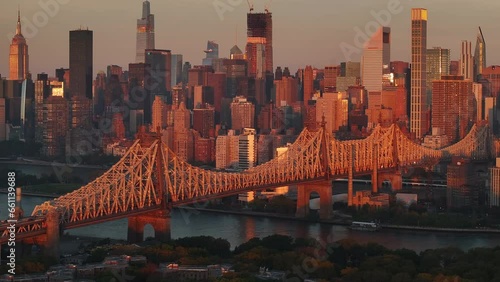 Aeerial View - Queensboro Bridge - New York City - sunrise photo