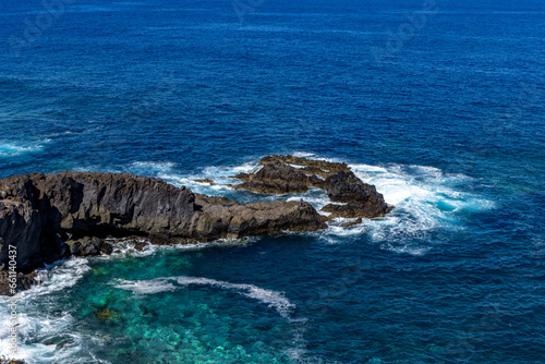 Rocky coast of El Sauzal in Tenerife in Spain landscape of the Canary Islands photo