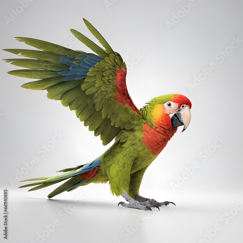 Parrot ara on a light background