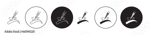Powder brows line icon set. Tattoo removal icon in black color for ui designs. photo