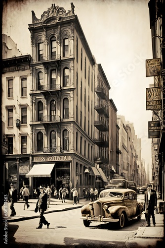 Shabby Chic Vintage of New York City street 