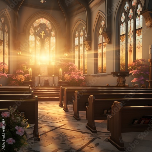 A beautiful Easter sunrise service at a church