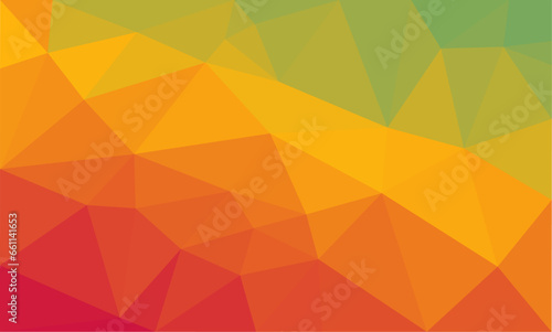 Low poly triangle pattern background,polygonal hipster retro in orange green.Easy editable geometric vector background for your design needs