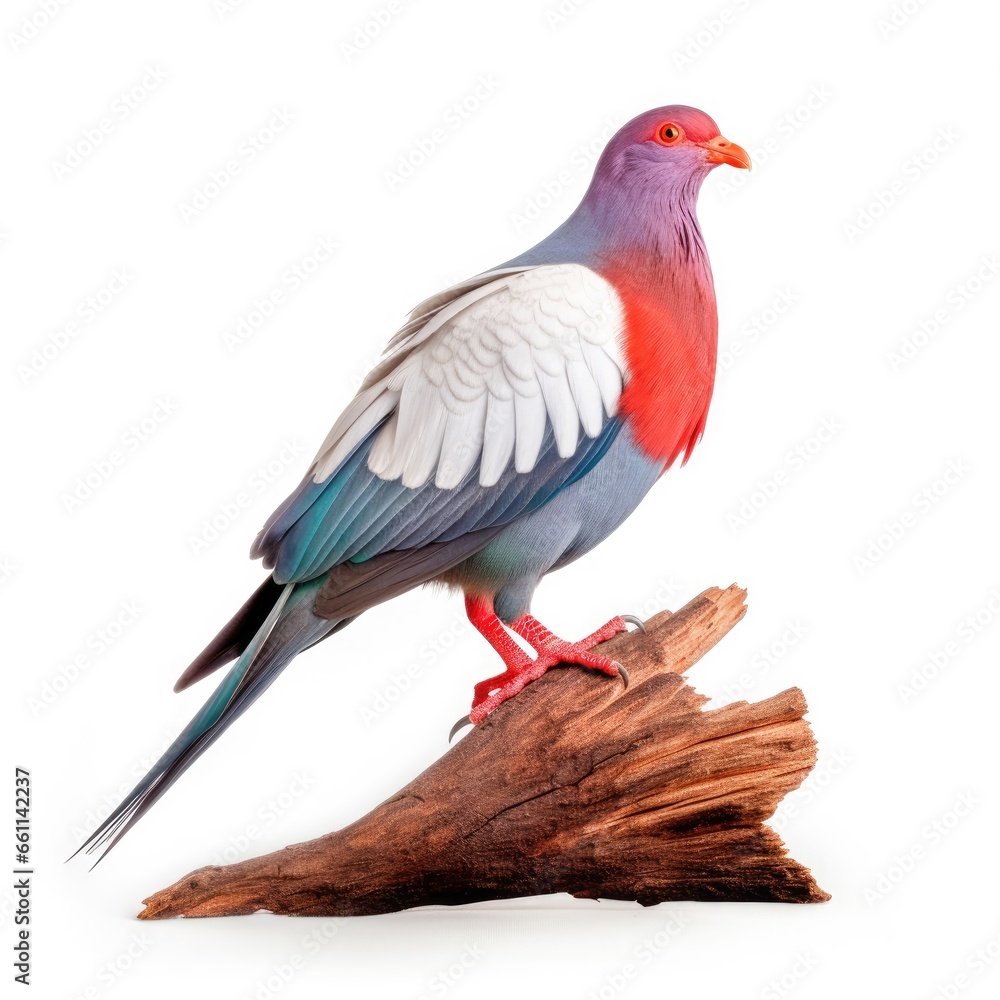 Fototapeta premium Red-billed pigeon bird isolated on white background.