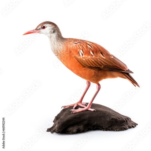Ridgways rail bird isolated on white background.