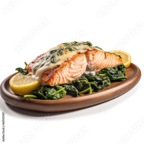 Baked Salmon w Spinach
