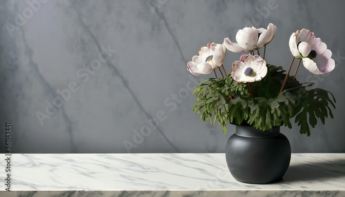 Front close view of beautiful Tree Vase In pot in the stylish Table photo
