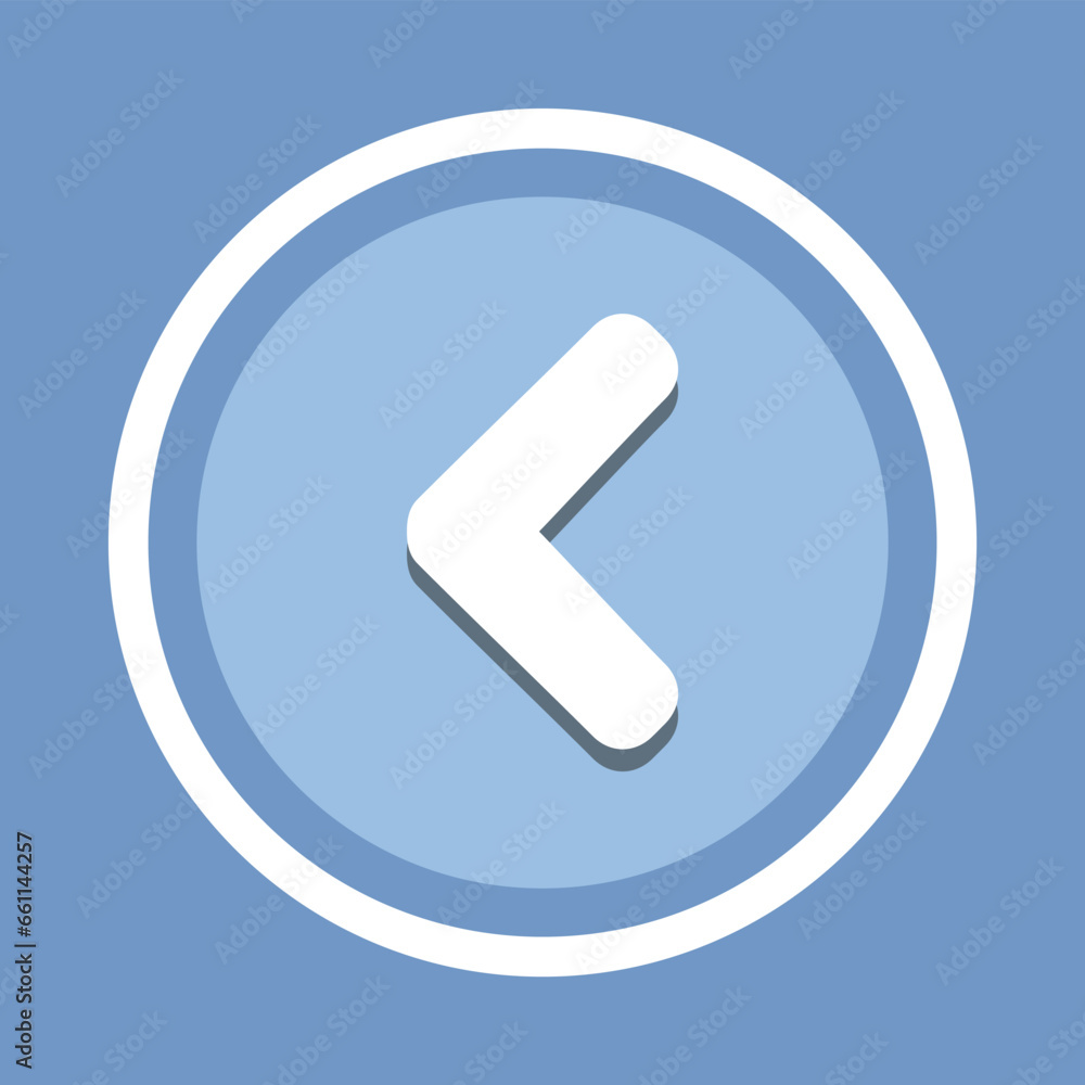 Left arrow icon vector. Left arrow icon vector in trendy flat style. Prev icon image, Prev icon illustration isolated on blue background Left arrow icon vector. Left arrow icon vector in trendy flat style. Prev icon image, Prev icon illustration isolated on blue background