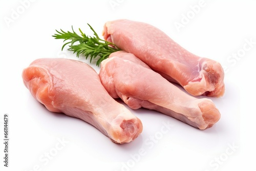 Raw chicken legs on white background, raw chicken legs closeup, chicken legs
