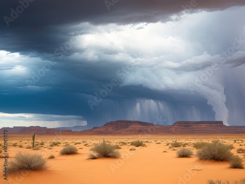 Background image of a stormy sky over a landscape of the desert