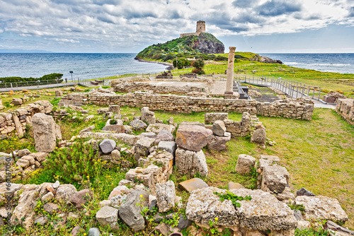 Ruins of Roman civilization, Nora, Sardinia, Italy photo