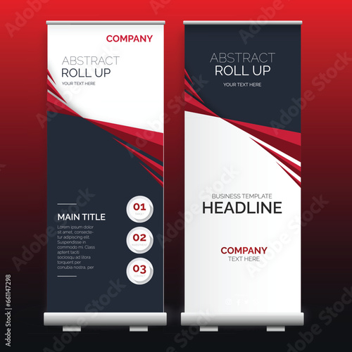 modern roll up with abstract shapes design vector illustration
