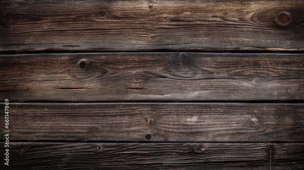 Weathered rustic charm: An old, dark wooden texture creates a grunge and vintage backdrop for your designs, perfect for long banners and panoramas Weathered rustic charm: An old, dark wooden texture creates a grunge and vintage backdrop for your designs, perfect for long banners and panoramas