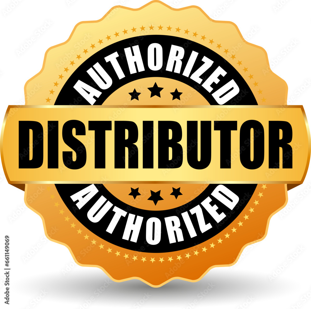Authorized distributor gold vector icon Authorized distributor gold vector icon