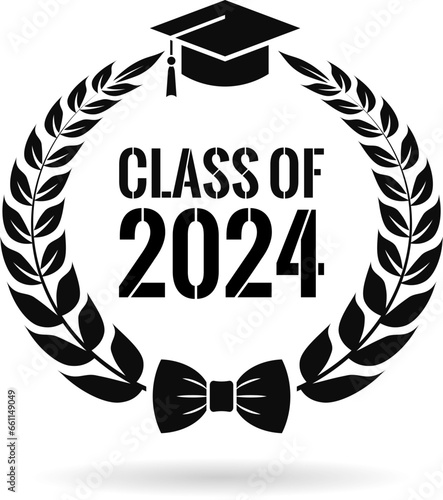 Class of 2024 year graduation icon
