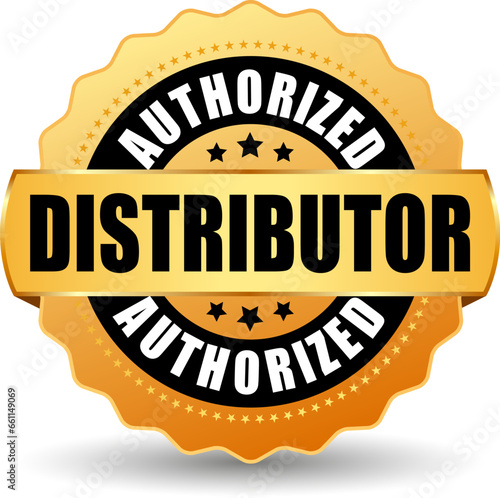 Authorized distributor gold vector icon