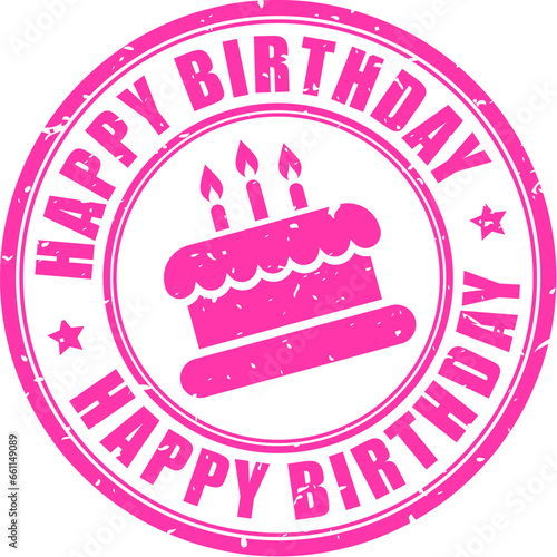 Obraz na płótnie Happy birthday rubber stamp w salonie
