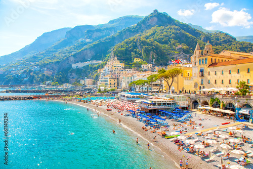 Scenic view of Amalfi town coastline, Amalfi Coast, Italy © Arcady