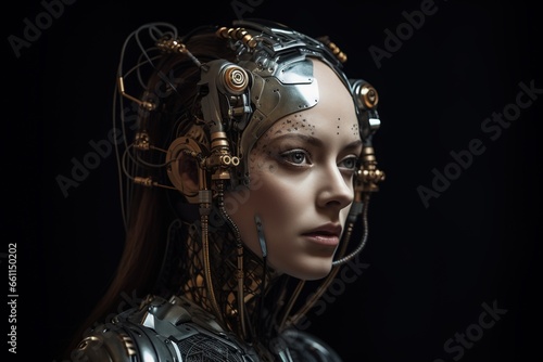 Futuristic Female like cyber-robot