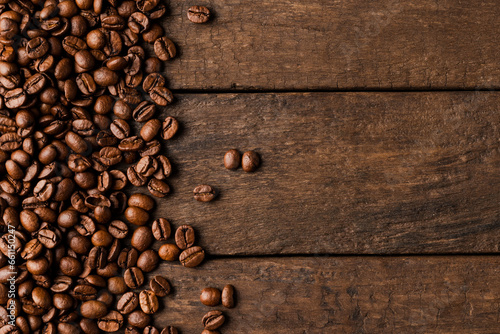 Roasted coffee beans background.