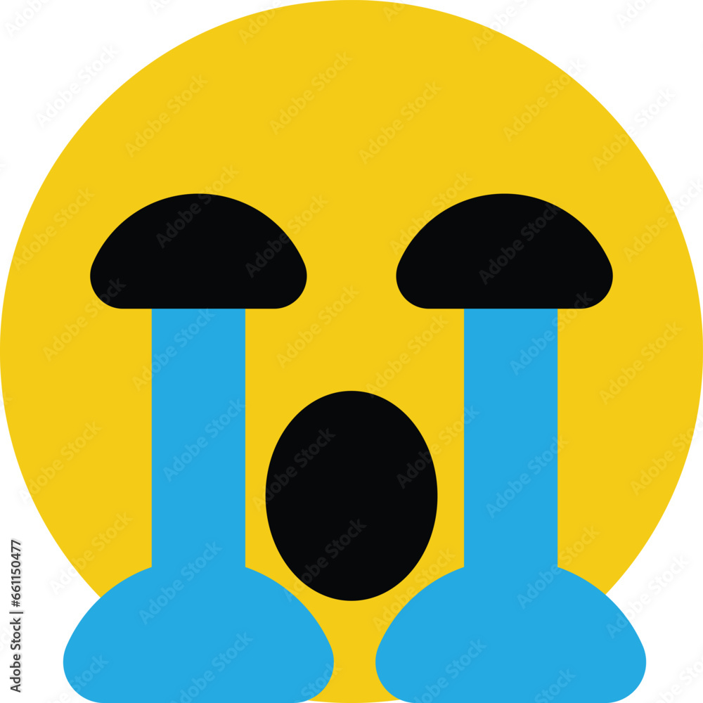 Crying emoji icon . Crying face icon vector Crying emoji icon . Crying face icon vector
