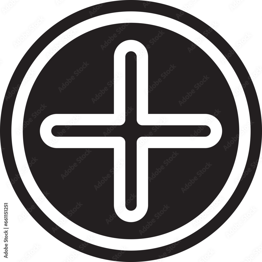 Obraz premium Plus sign icon flat vector illustration