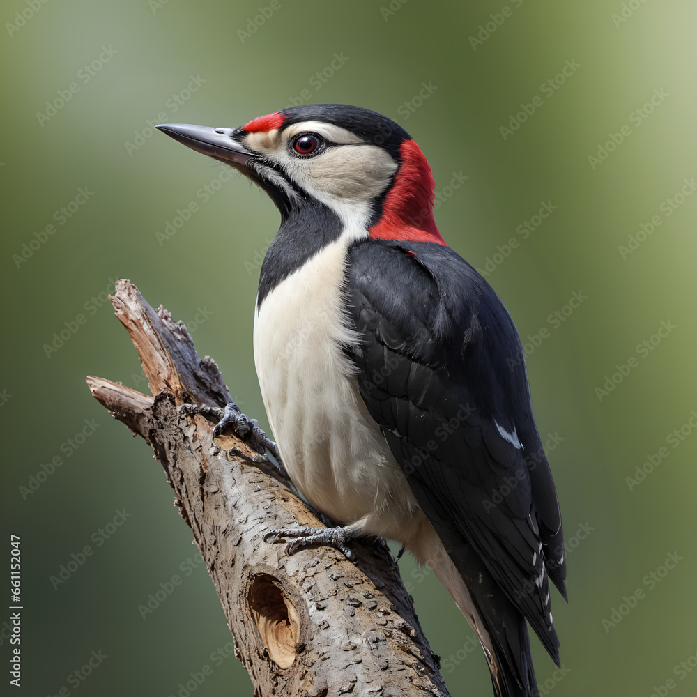 Fototapeta premium Woodpecker on a light background