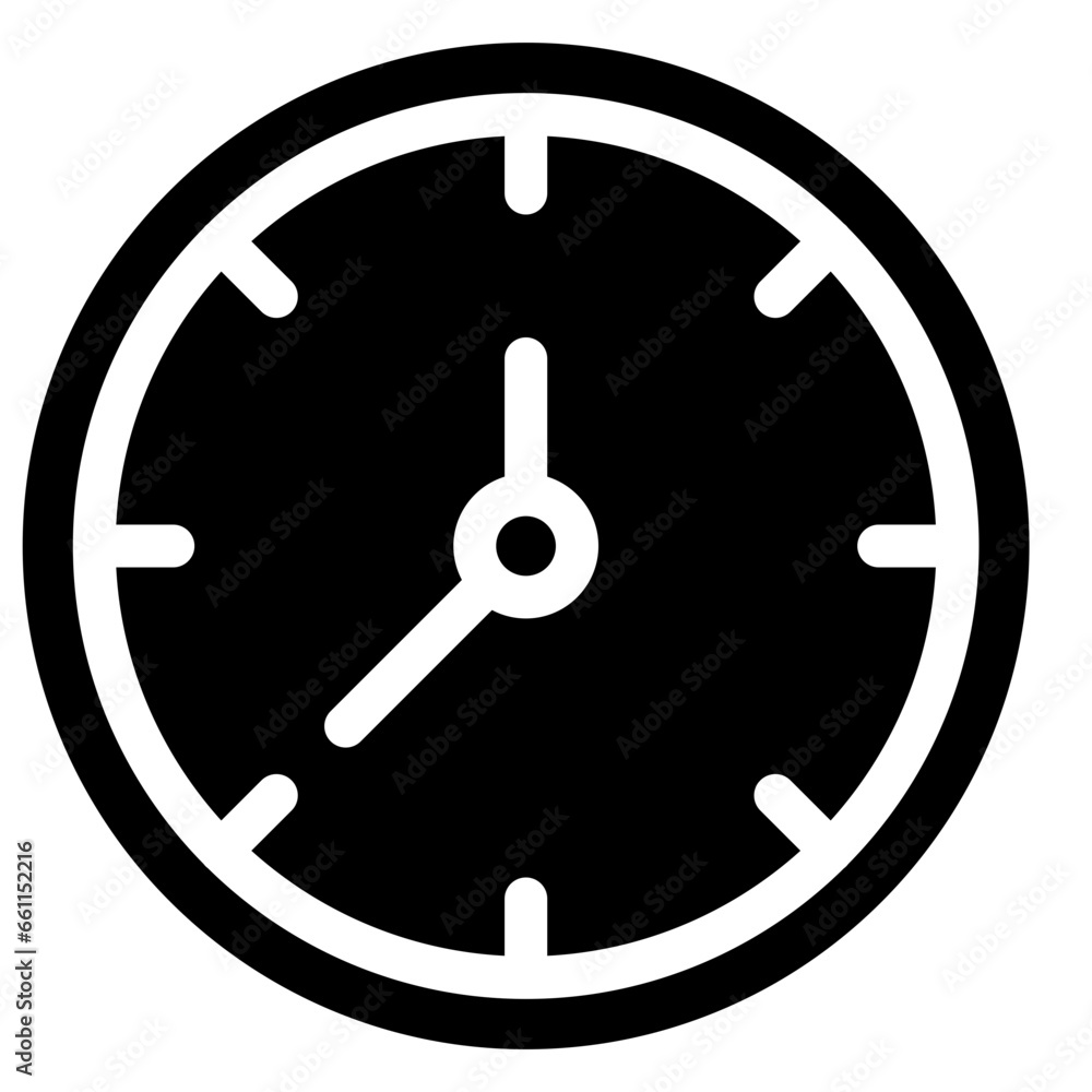 Clock icon flat vector illustration Clock icon flat vector illustration