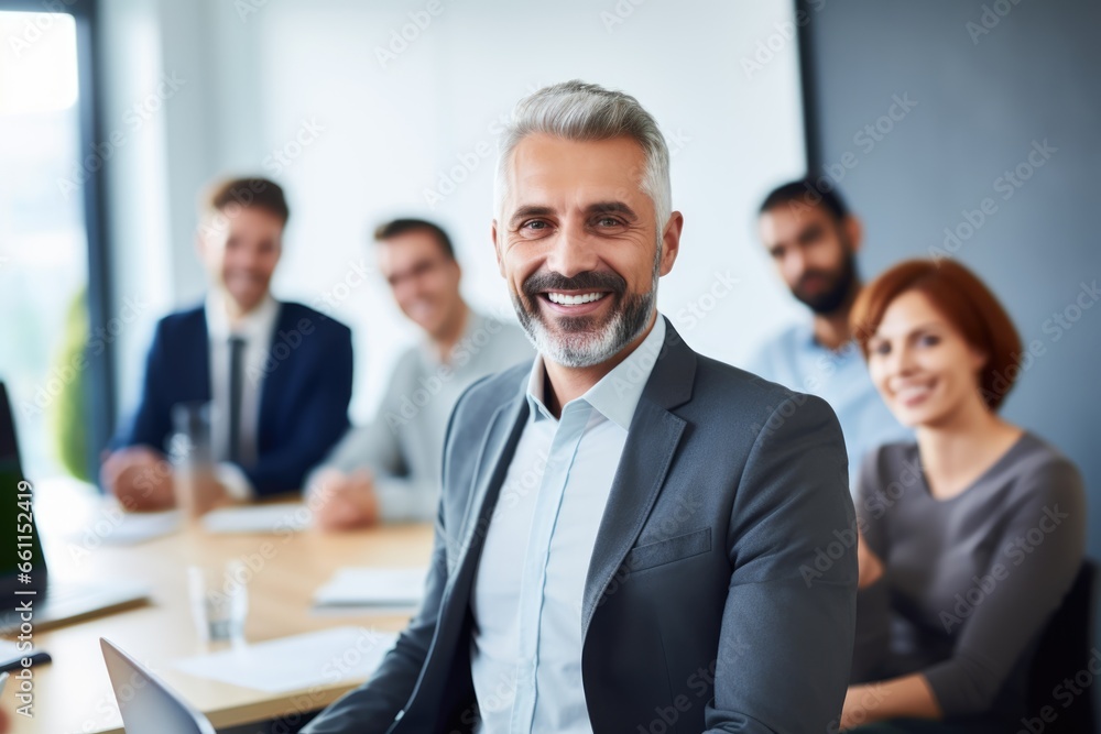 mature businessman on a meeting in office mature businessman on a meeting in office