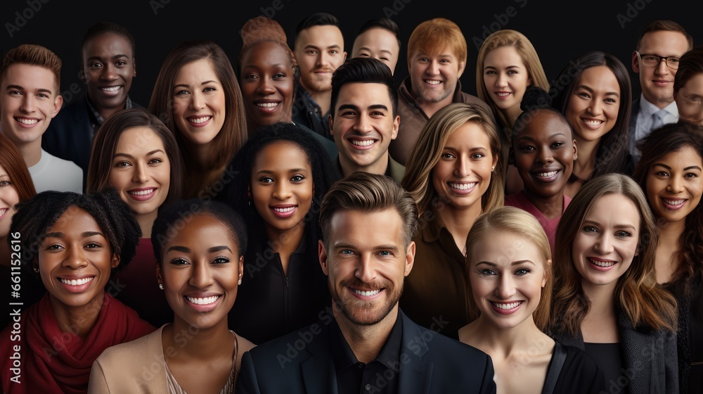 Diverse image: A captivating collage of hundreds of multiracial individuals, smiling and gazing at the camera, exemplifying the beauty of multicultural society and inclusivity Diverse image: A captivating collage of hundreds of multiracial individuals, smiling and gazing at the camera, exemplifying the beauty of multicultural society and inclusivity