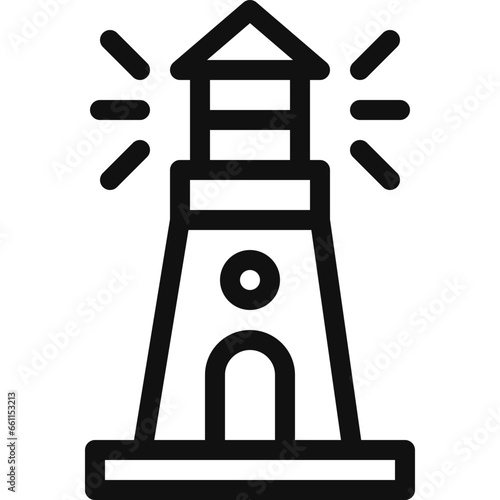 Light house icon flat vector illustration