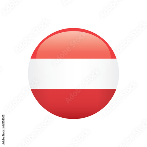 Free Download country flag button, Flag of Austria 3D national round circle vector illustration of standard size - GFXLoad