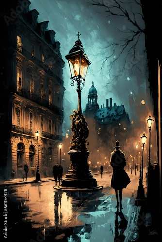 Paris by night 5 Artistic Inked and Calligraphy Scene4 creative expressive unique highquality traditional medium ink brush calligraphy awardwinning glibatree style experimental techniques attention  photo