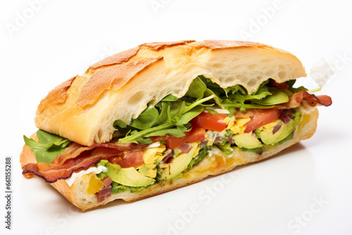 stock photo of a breakfast roll sandwich food photography, generative ai