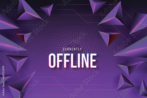 currently offline twitch background design template with abstract background design vector illustration