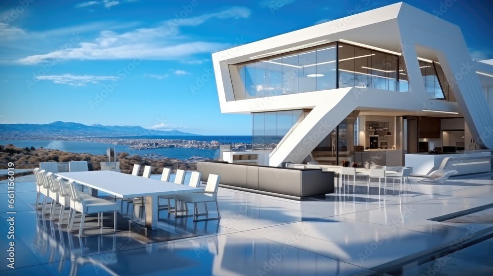 Fototapeta premium Contemporary Architectural office, Modernist building, Contemporary design.