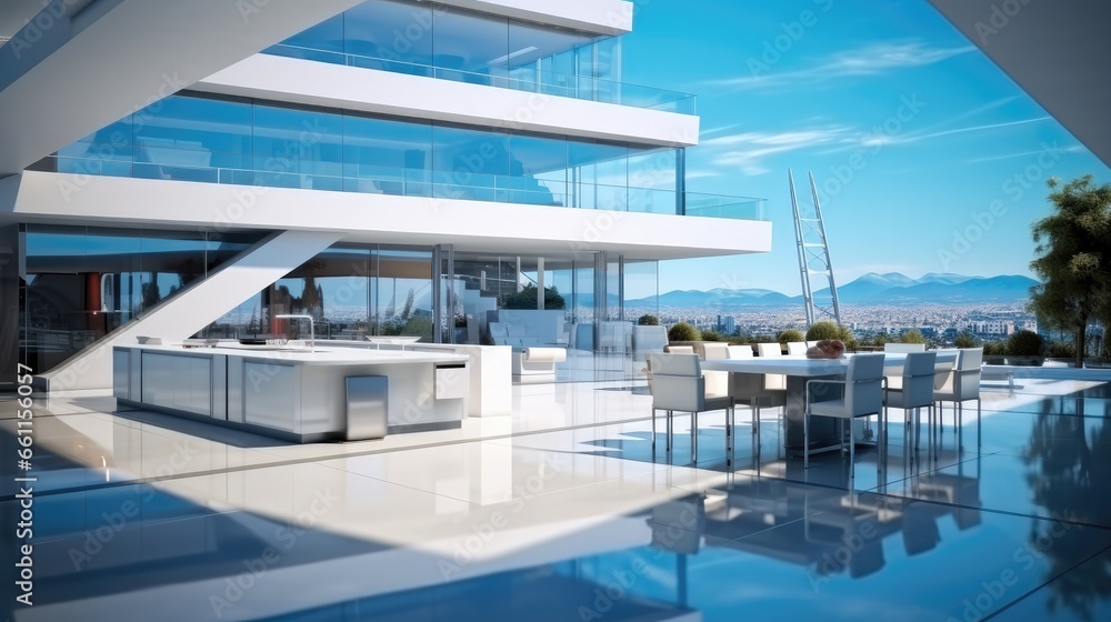 Fototapeta premium Contemporary Architectural office, Modernist building, Contemporary design.