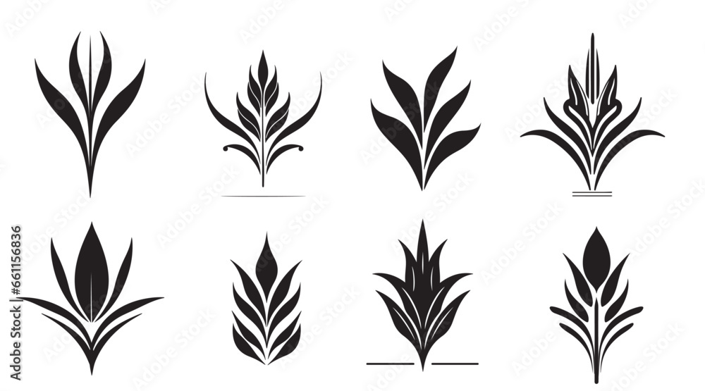 Wheat set of symbols and signs. Ears icon set, hand drawn. Vector outline linear style. not ai - obrazy, fototapety, plakaty 