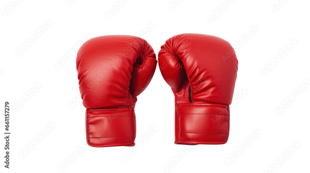 Boxing red gloves on the transparent background