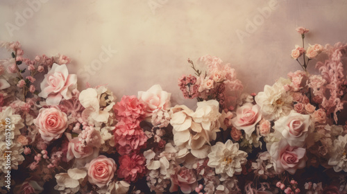 Artificial Flowers for Background in vintage style of valentine' day