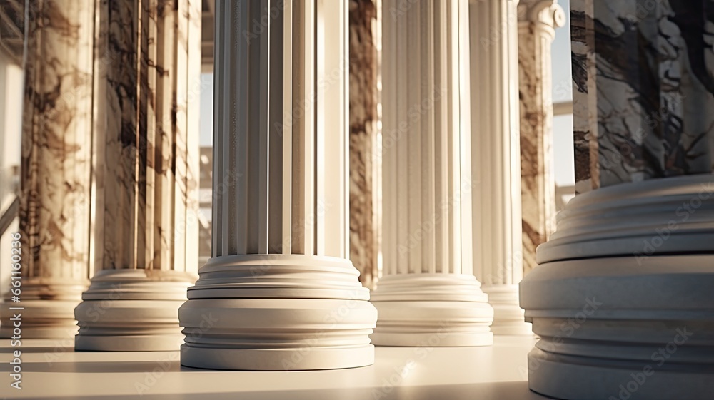 marble columns in soft, natural lighting, with the play of shadows and highlights on their surfaces. the classical charm of these architectural elements. marble columns in soft, natural lighting, with the play of shadows and highlights on their surfaces. the classical charm of these architectural elements.