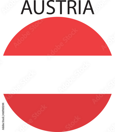 Free Download Flag of Austria Flat vector illustration Austrian flag, round and simple - GFXLoad