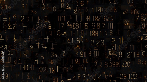 background with numbers and symbols.
