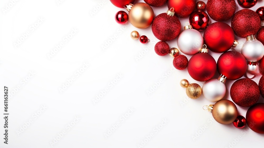 festive christmas assortment with copy space, white background, generative ai festive christmas assortment with copy space, white background, generative ai