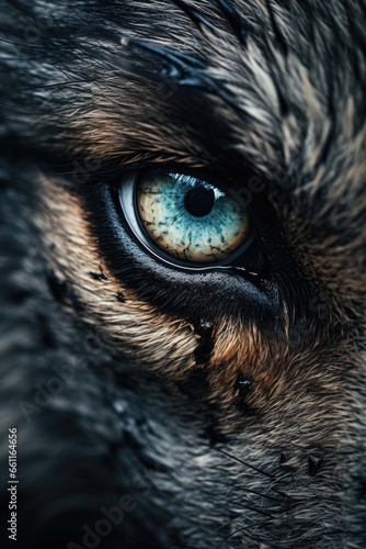The wild and piercing stare of a wolf