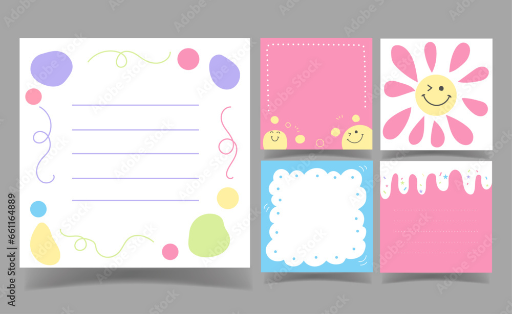 cute flower with pastel color background. memo template. cute flower with pastel color background. memo template.