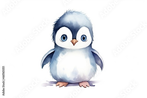 Very cute little penguin on a white background