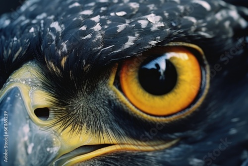 An intimate view of the eye of a peregrine falcon up close © Ivy