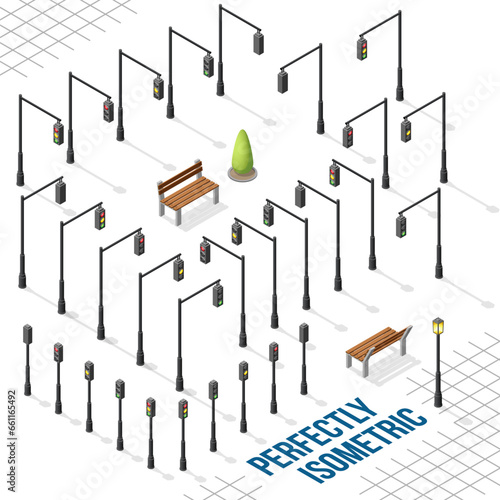 Isometric Traffic Light Combinations